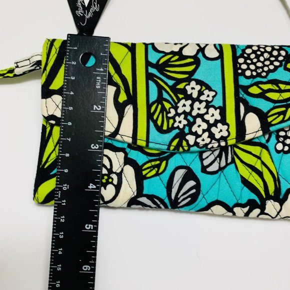 Vera Bradley Trifold Wallet Crossbody Purse Hipster Rumba Clutch Blue Retired - Picture 13 of 16